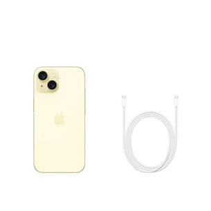 Apple iPhone 15, 128 GB, šviesiai geltonas - Išmanusis telefonas