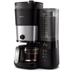 Philips All-in-1 Brew, built-in grinder, 1,25 L, juodas - Kavos virimo aparatas