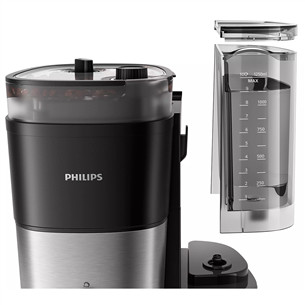 Philips All-in-1 Brew, built-in grinder, 1,25 L, juodas - Kavos virimo aparatas