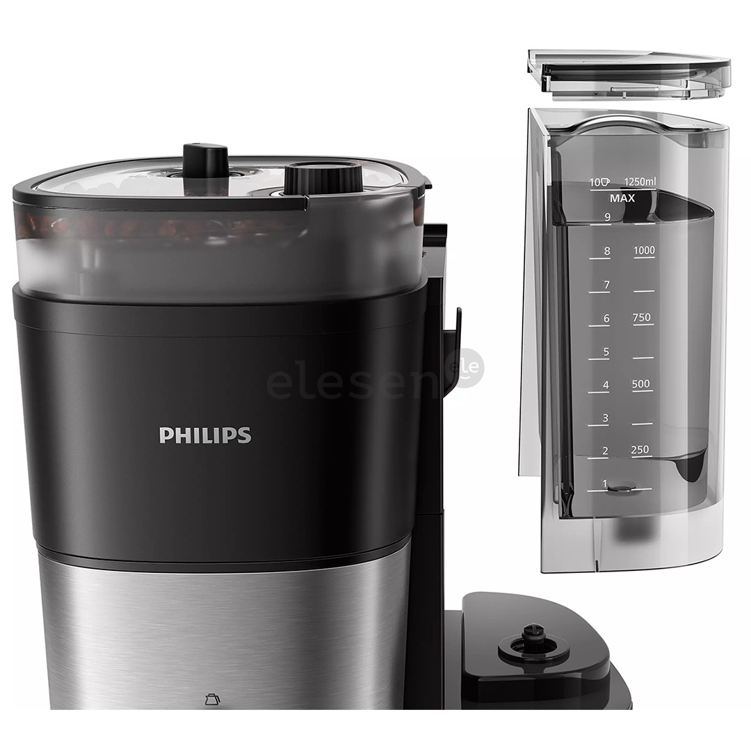 Philips All-in-1 Brew, built-in grinder, 1,25 L, juodas - Kavos virimo aparatas