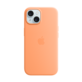 Apple Silicone Case with Magsafe, iPhone 15, orange sorbet - Case Item - MT0W3ZM/A