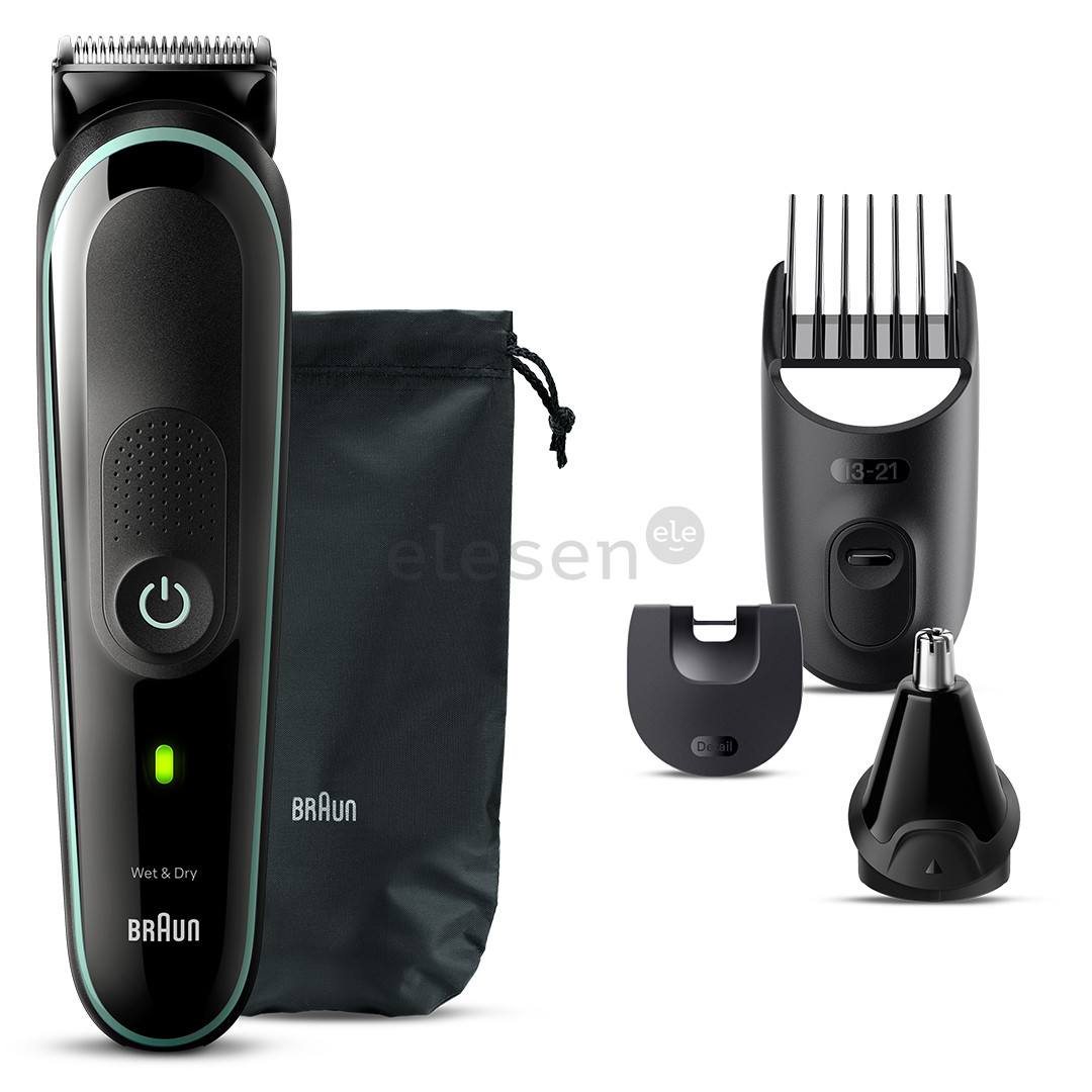 Braun Series 3, Wet & Dry, 8-in-1, juoda/žalia - Plaukų kirpimo mašinėlė
