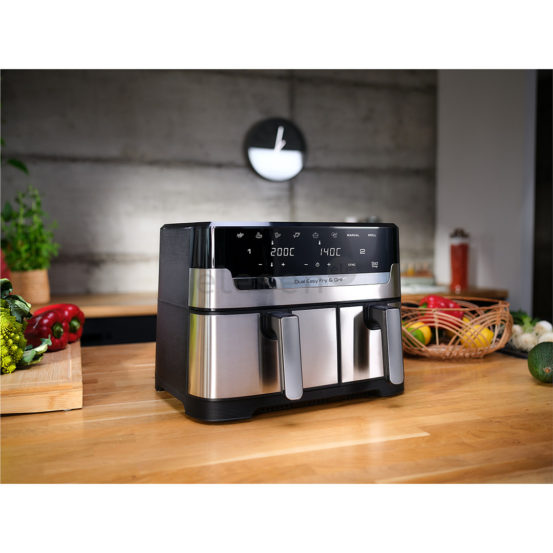 Tefal Dual Easy Fry & Grill Air Fryer, 8,3 l, nerūdijantis plienas - Karšto oro gruzdintuvė