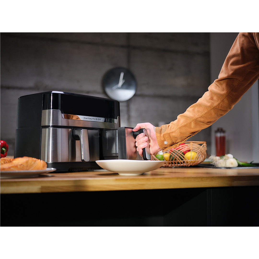 Tefal Dual Easy Fry & Grill Air Fryer, 8,3 l, nerūdijantis plienas - Karšto oro gruzdintuvė