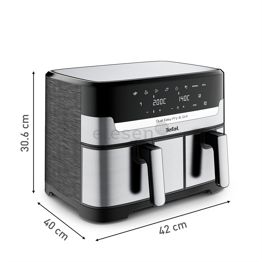 Tefal Dual Easy Fry & Grill Air Fryer, 8,3 l, nerūdijantis plienas - Karšto oro gruzdintuvė