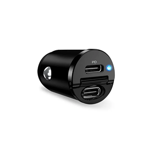 Automobilinis įkroviklis Puro Mini Car Charger, 2x USB-C, 30W, black Prekė - FCMCHUSBCC30WBLK FCMCHUSBCC30WBLK