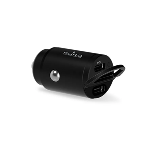Puro Mini Car Charger, 2x USB-C, 30W, black - Car charger Item - FCMCHUSBCC30WBLK