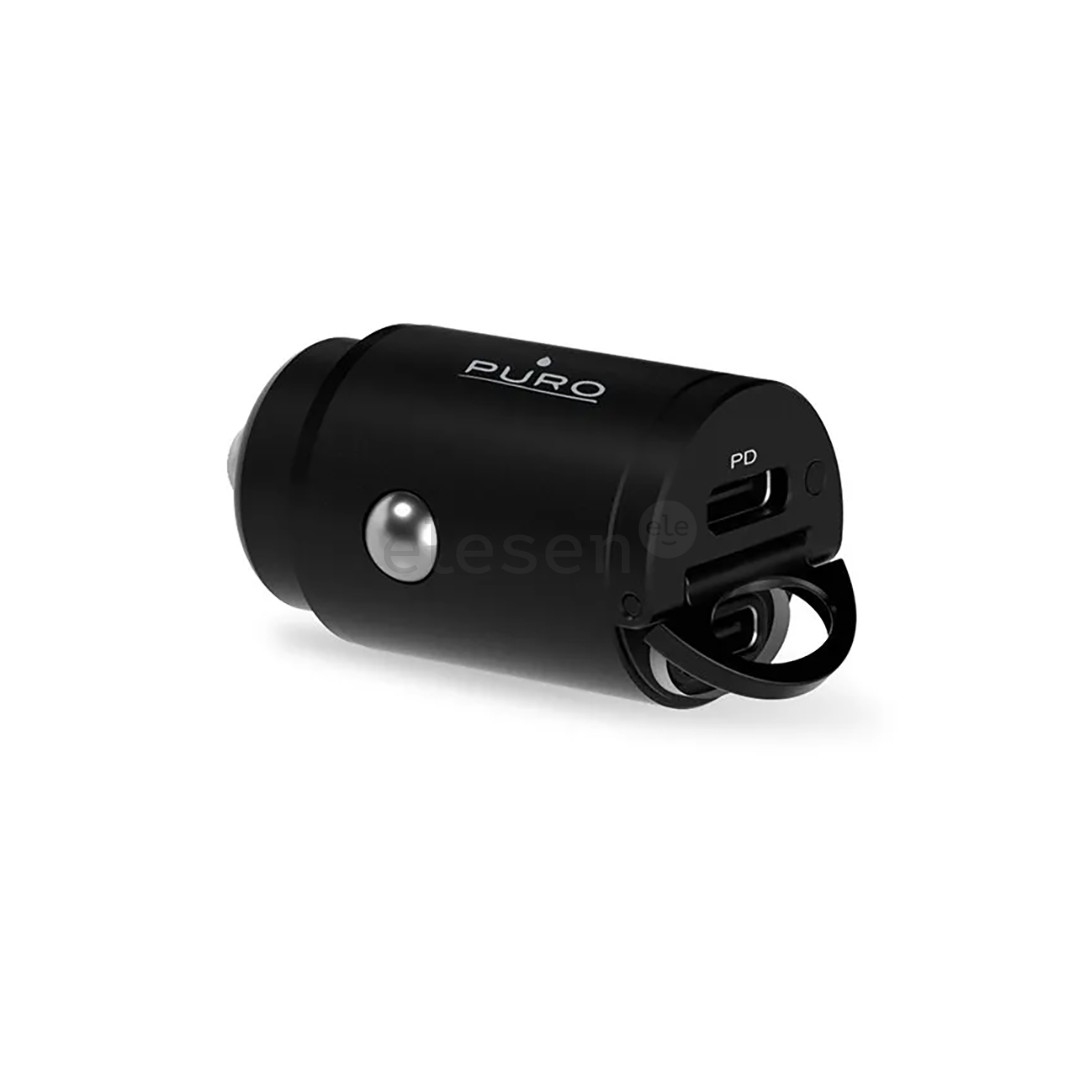 Puro Mini Car Charger, 2x USB-C, 30W, juodas - Automobilinis įkroviklis