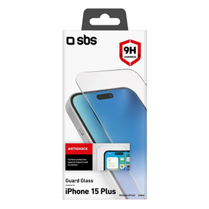 Ekrano apsauga SBS Glass Screen Protector, iPhone 15 Plus, transparent Prekė - TESCRGLIP1567