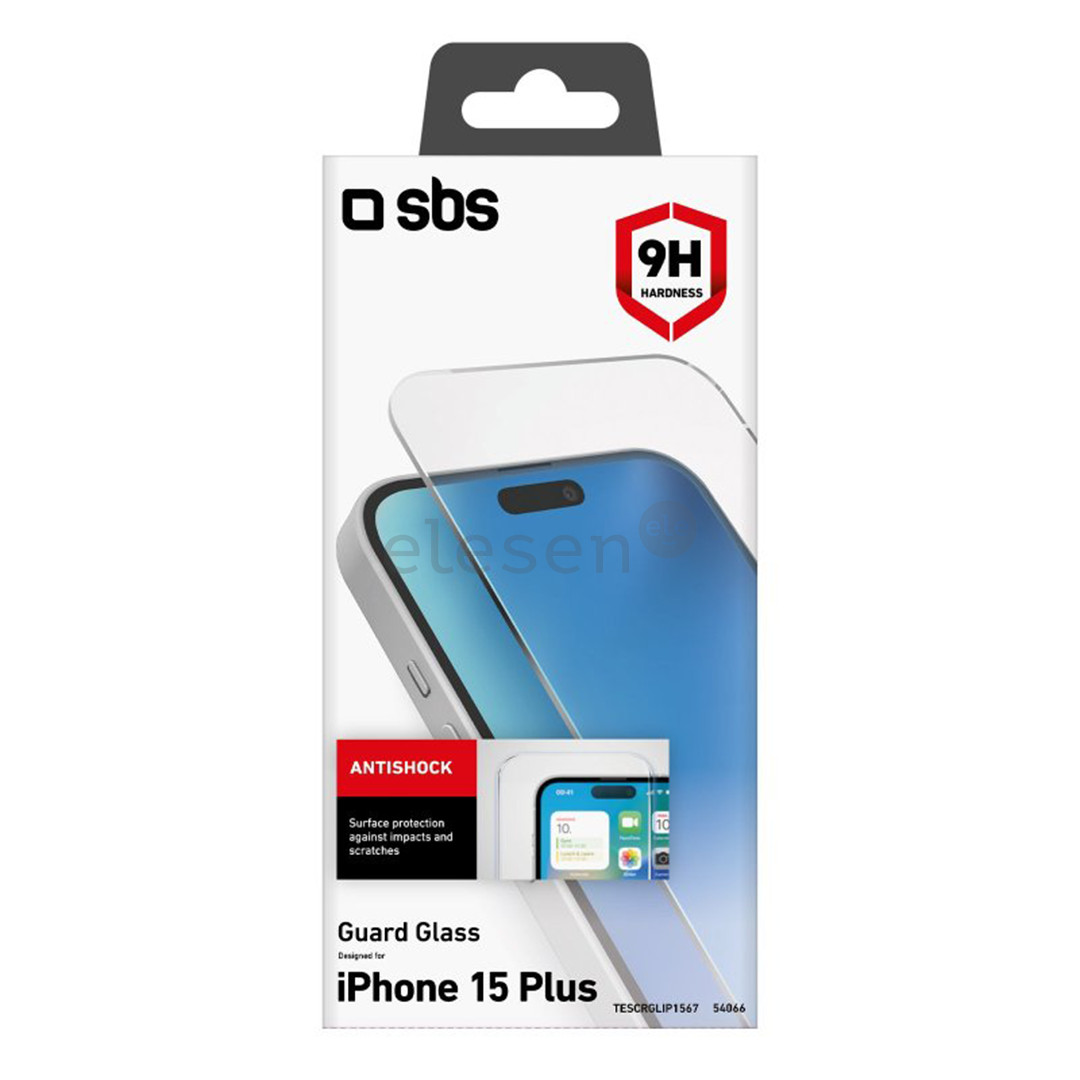 SBS Glass Screen Protector, iPhone 15 Plus, прозрачный - Защита для экрана Товар - TESCRGLIP1567