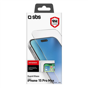 SBS Glass Screen Protector, iPhone 15 Pro Max, прозрачный - Защита для экрана Товар - TESCRGLIP1567P