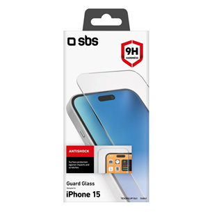 Ekrano apsauga SBS Glass Screen Protector, iPhone 15, transparent
