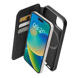 SBS Wallet Mag Case, iPhone 15, black - Wallet Cover Item - TEBKMAGSFIP1561K TEBKMAGSFIP1561K