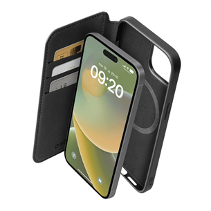 SBS Wallet Mag Case, iPhone 15 Plus, black - Wallet Cover Item - TEBKMAGSFIP1567K TEBKMAGSFIP1567K