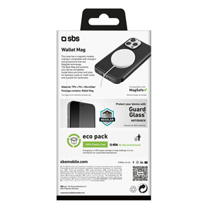 SBS Wallet Mag Case, iPhone 15 Pro, black - Wallet Cover Item - TEBKMAGSFIP1561PK
