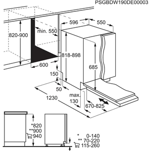 AEG 7000 Series, 15 komplektų talpa - Įmontuojama indaplovė