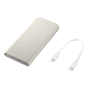 Išorinė baterija Samsung Battery Pack, 10 000 mAh, 25 W, 2x USB-C, beige Prekė - EB-P3400XUEGEU
