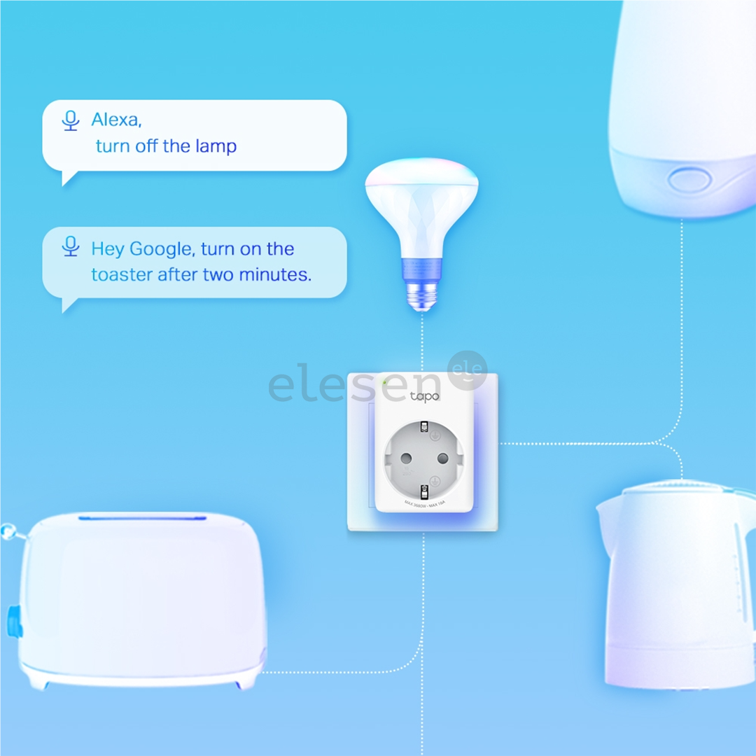 TP-Link Tapo P100, 1-Pack, baltas - Išmanusis elektros lizdas