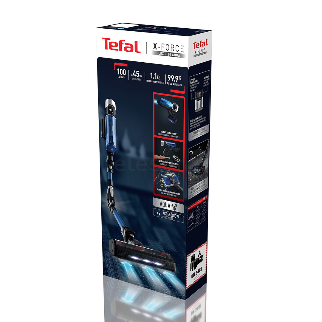 Tefal X-Force Flex 9.60, Aqua, синий - Беспроводной пылесос
