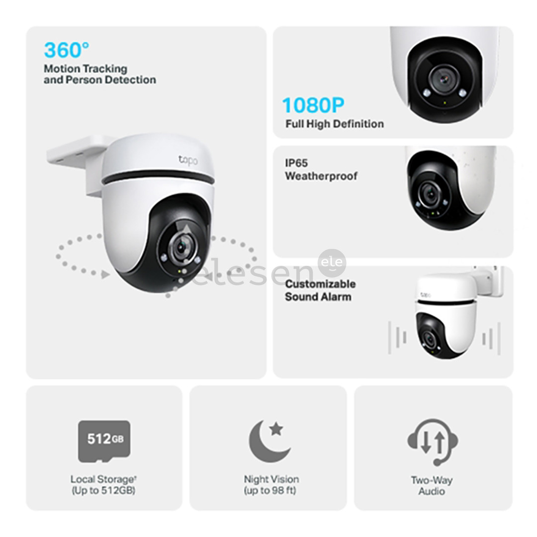 TP-Link Tapo C500, 1080p, 360°, WiFi, balta/juoda - Lauko kamera