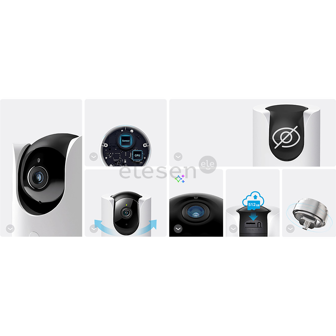 TP-Link Tapo C225, 2K, 360°, WiFi, balta/juoda - Stebėjimo kamera