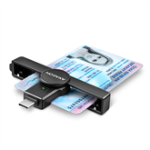 ID kortelių skaitytuvas AXAGON Item - CRE-SMPC, USB-C, black