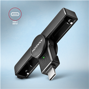 ID kortelių skaitytuvas AXAGON Item - CRE-SMPC, USB-C, black