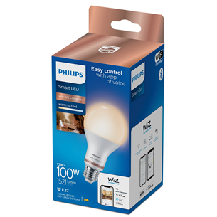 Išmanioji lemputė Philips WiZ LED Smart Bulb, 100 W, E27, white Prekė - 929002449621