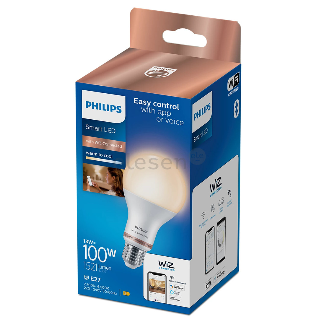 Philips WiZ LED Smart Bulb, 100 W, E27, white - Smart light Item - 929002449621