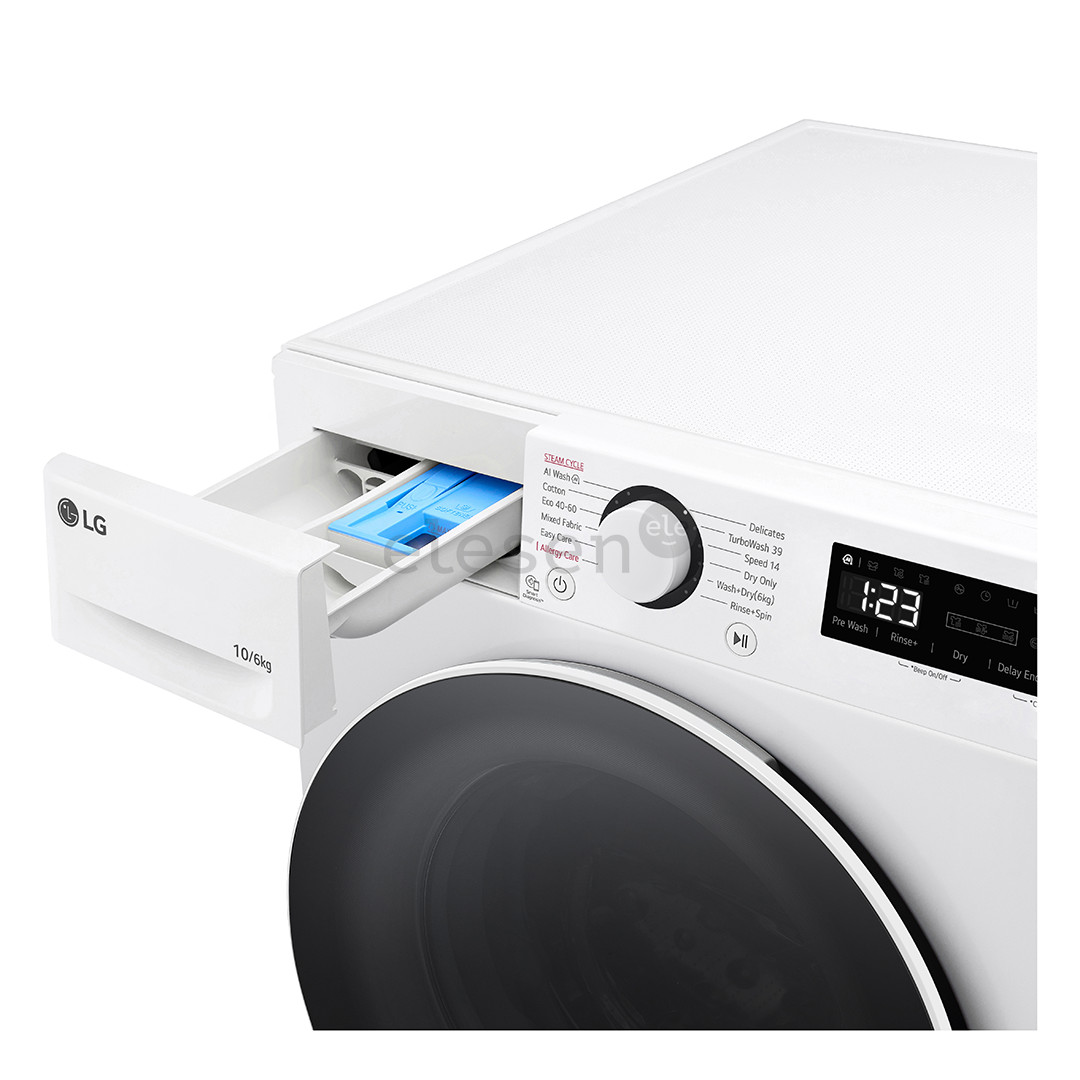 LG, 10 kg / 6 kg, depth 56.5 cm, 1400 rpm - Washer-Dryer Combo