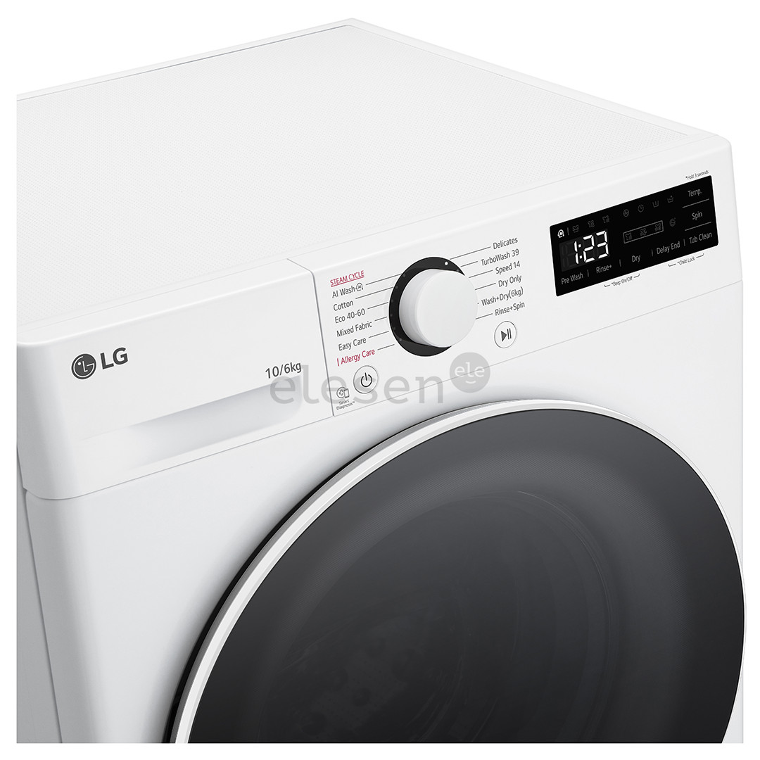 LG, 10 kg / 6 kg, depth 56.5 cm, 1400 rpm - Washer-Dryer Combo