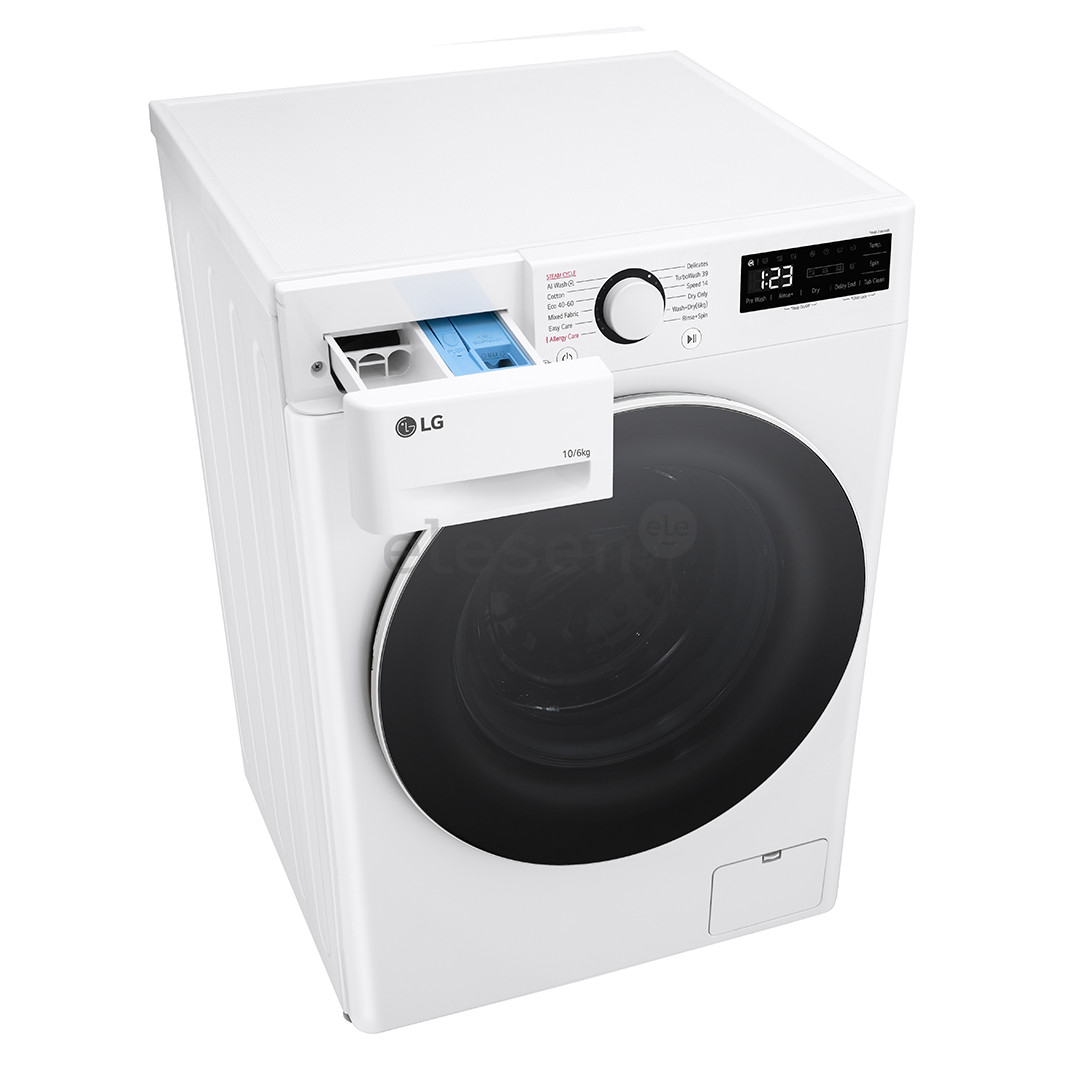 LG, 10 kg / 6 kg, depth 56.5 cm, 1400 rpm - Washer-Dryer Combo
