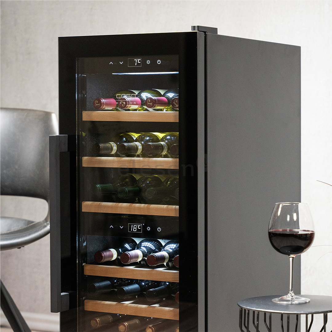 Caso WineExclusive 38 Smart, 38 bottles, height 107 cm, black - Wine Cooler