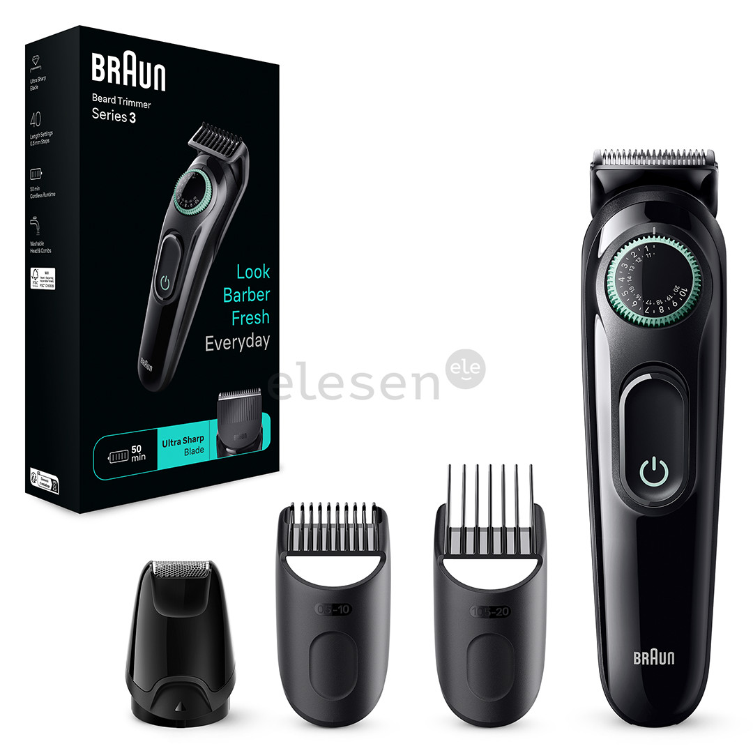 Braun Series 3 Beard Trimmer, juoda - Barzdaskutė