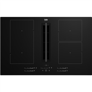 Beko, width 80 cm, black - Built-in induction hob with cooker hood