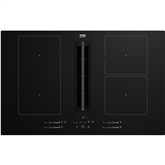 Beko, width 80 cm, black - Built-in induction hob with cooker hood