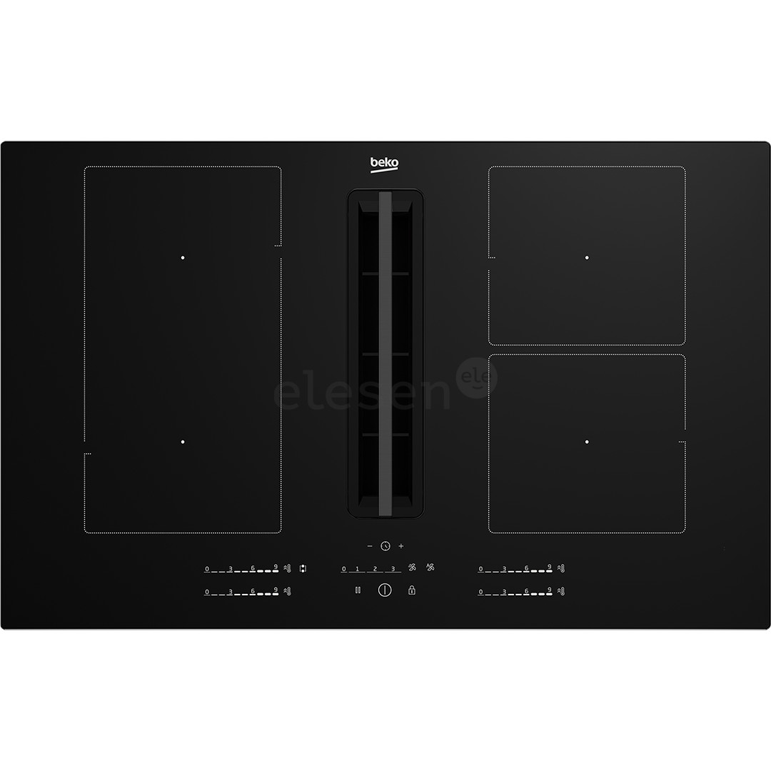 Beko, plotis 80 cm, juoda - Įmontuojama indukcinė kaitlentė su gartraukiu