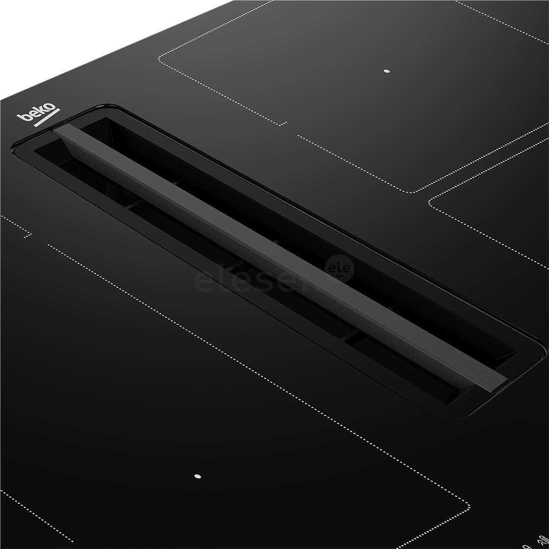 Beko, plotis 80 cm, juoda - Įmontuojama indukcinė kaitlentė su gartraukiu