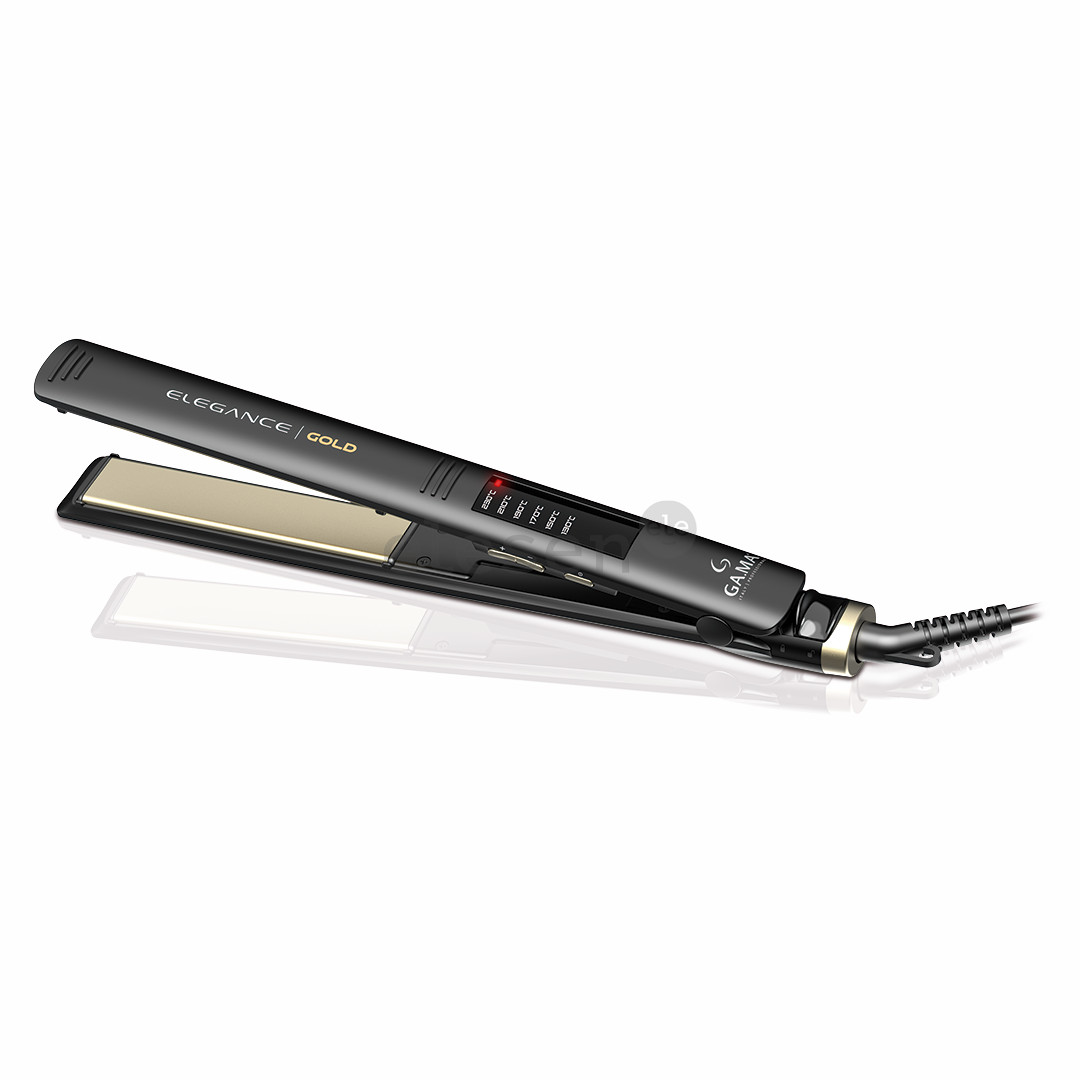 GA.MA Elegance Gold, juodas - Plaukų tiesintuvas