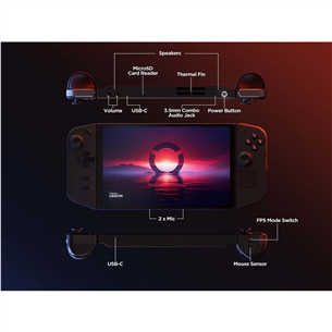 Lenovo Legion Go, 8.8" WQXGA, touch, 144 Hz, Ryzen Z1 Extreme, 16 GB, 512 GB - Žaidimų konsolė