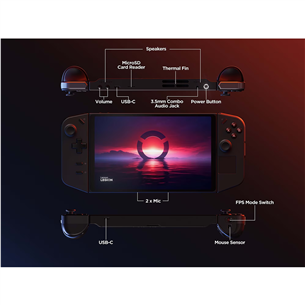 Lenovo Legion Go, 8.8" WQXGA, touch, 144 Hz, Ryzen Z1 Extreme, 16 GB, 512 GB - Žaidimų konsolė Prekė - 83E1000KMX