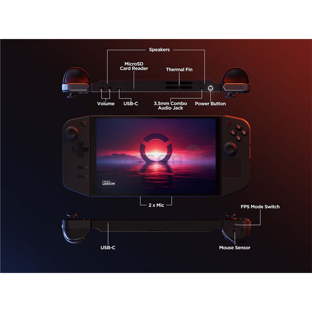 Lenovo Legion Go, 8.8" WQXGA, touch, 144 Hz, Ryzen Z1 Extreme, 16 GB, 512 GB - Žaidimų konsolė