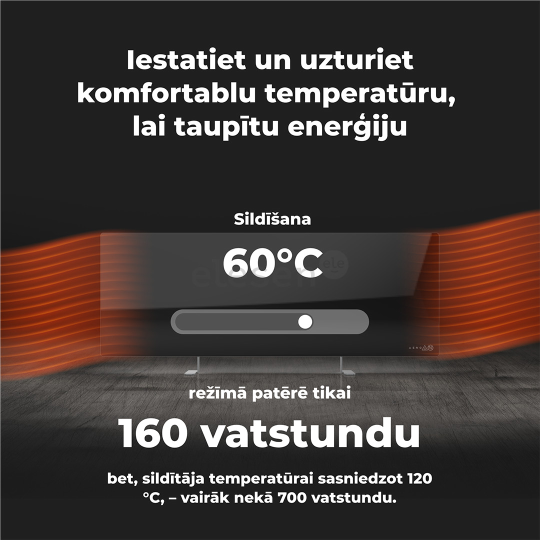 Aeno, 700+ W, juodas - Šildytuvas