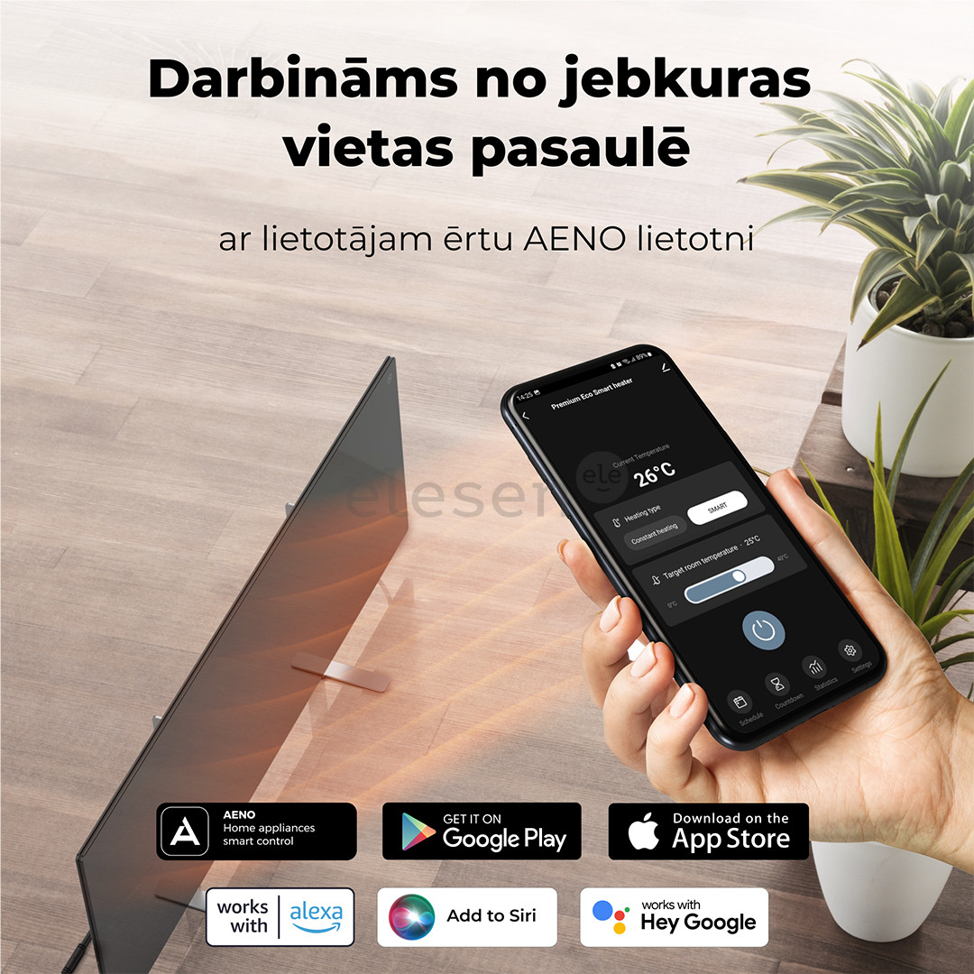 Aeno, 700+ W, juodas - Šildytuvas