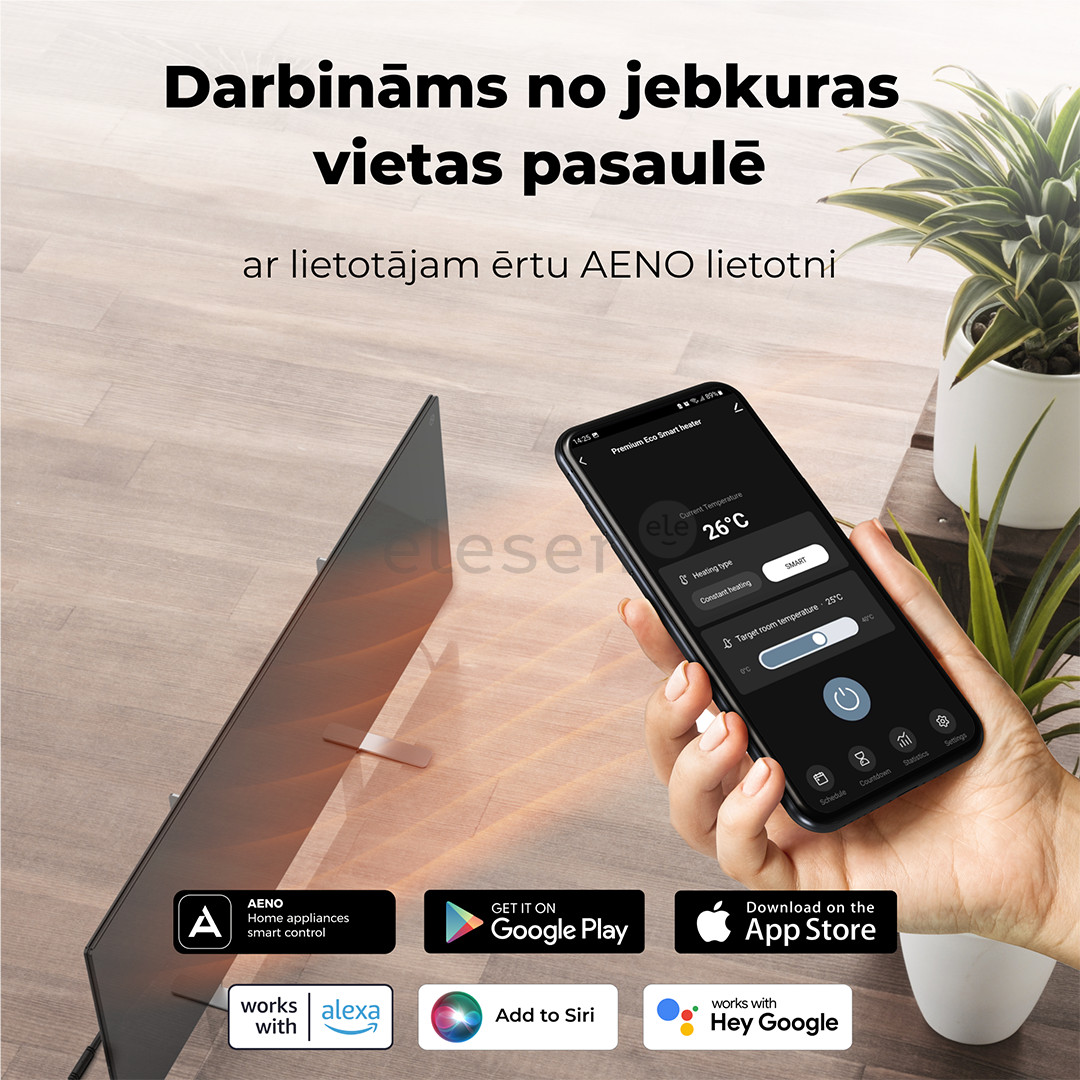 Aeno, 700+ W, pilkas - Šildytuvas