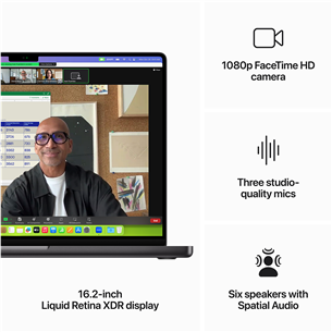Apple MacBook Pro 16 (2023), M3 Max 16C/40C, 48 ГБ, 1 ТБ, ENG, черный - Ноутбук Товар - MUW63ZE/A