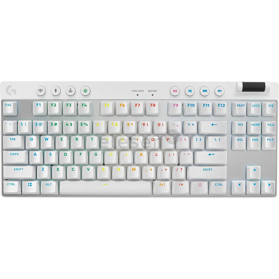 Logitech PRO X TKL, US, balta - Belaidė klaviatūra