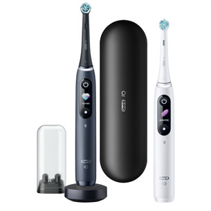 Braun Oral-B iO 8 Duo, 2 vnt., juodas/baltas - Elektriniai dantų šepetėliai