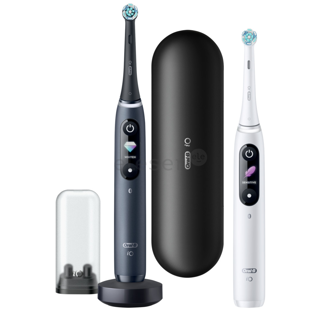 Braun Oral-B iO 8 Duo, 2 vnt., juodas/baltas - Elektriniai dantų šepetėliai