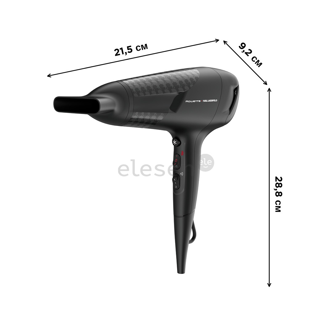 Rowenta x KARL LAGERFELD Studio Dry, 2100 W, black - Hair Dryer